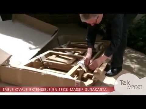 Table ovale extensible en teck massif 150(+50)x90cm SURAKARTA - Tek Import