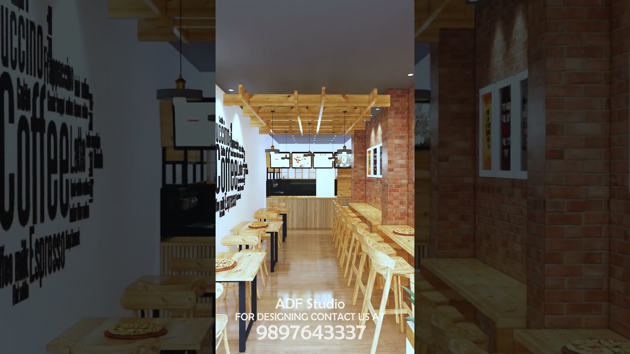 Pizza Shop Interior Design #interiordesign #cafeinteriordesign
