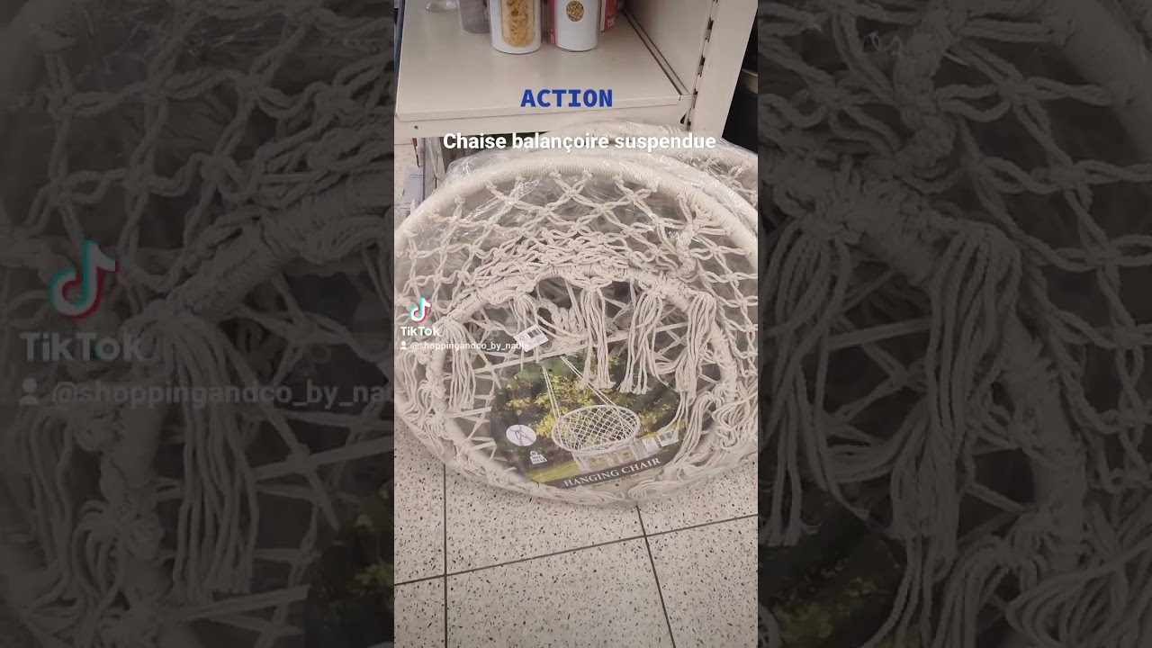 ACTION LE RETOUR 17 février 23 Chaise  balançoire suspendue 🤩 #action #arrivage