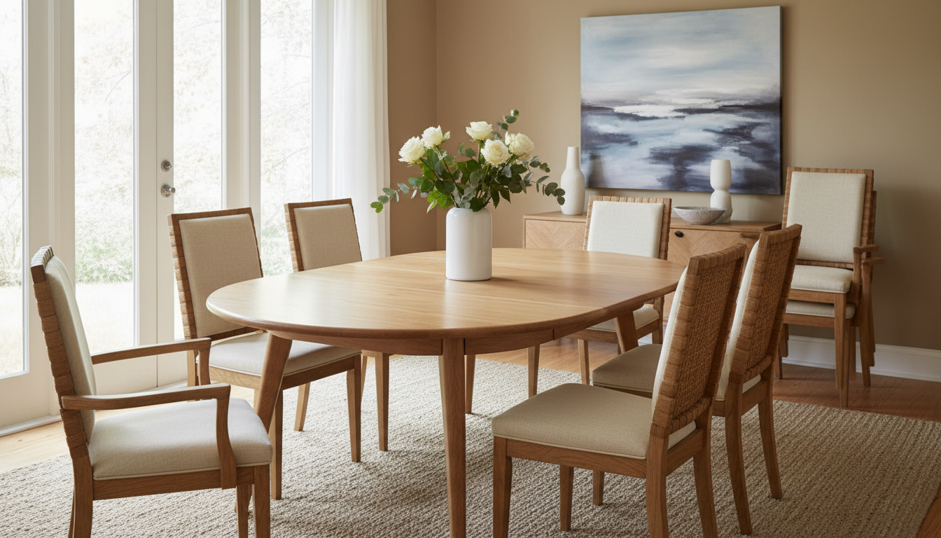 découvrez la table ovale extensible, l'alliance parfaite entre élégance et praticité, idéale pour recevoir vos convives avec style et confort.