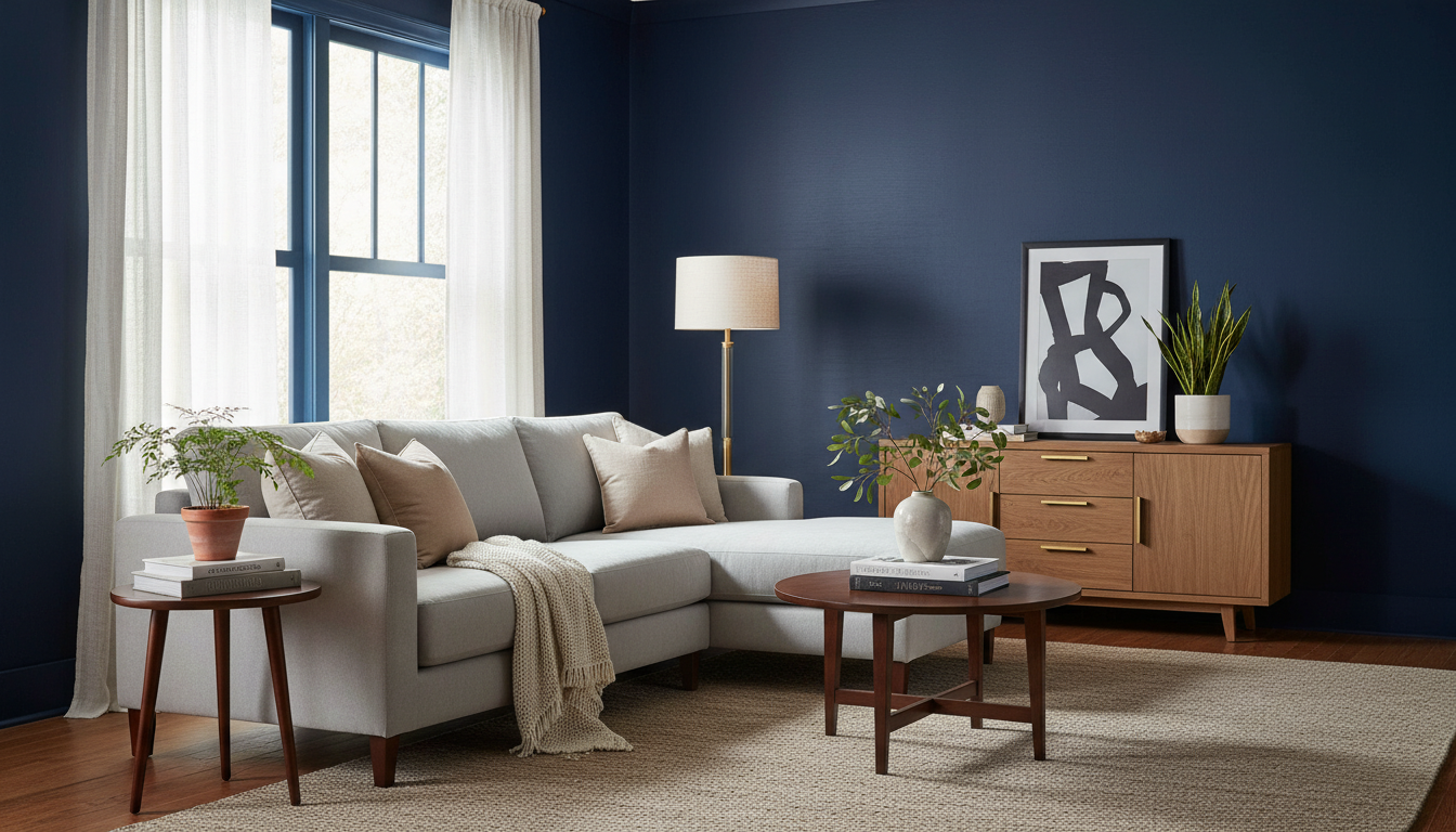 découvrez comment le bleu marine sur les murs apporte élégance et profondeur à votre intérieur, créant une ambiance sophistiquée et chaleureuse à adopter sans hésiter.